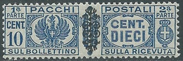 1945 LUOGOTENENZA PACCHI POSTALI 10 CENT MNH ** - CZ21-9 - Postpaketten