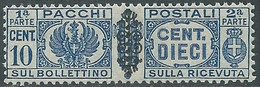 1945 LUOGOTENENZA PACCHI POSTALI 10 CENT MNH ** - CZ21-9 - Pacchi Postali