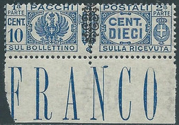1945 LUOGOTENENZA PACCHI POSTALI 10 CENT MNH ** - CZ22-3 - Paketmarken