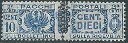 1945 LUOGOTENENZA PACCHI POSTALI 10 CENT MNH ** - CZ22-10 - Pacchi Postali