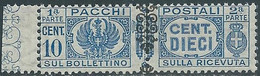 1945 LUOGOTENENZA PACCHI POSTALI 10 CENT VARIETà SOPRASTAMPA MNH ** - CZ22-9 - Postpaketten