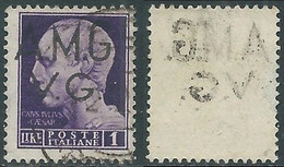 1945-47 TRIESTE AMG VG USATO IMPERIALE 1 LIRA DECALCO - RB18-5 - Oblitérés