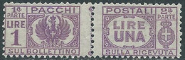 1946 LUOGOTENENZA PACCHI POSTALI 1 LIRA MNH ** - CZ22-6 - Postal Parcels