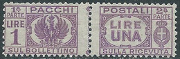 1946 LUOGOTENENZA PACCHI POSTALI 1 LIRA MNH ** - CZ22-6 - Paquetes Postales