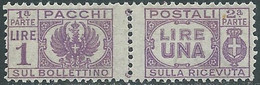 1946 LUOGOTENENZA PACCHI POSTALI 1 LIRA MNH ** - CZ22-7 - Pacchi Postali