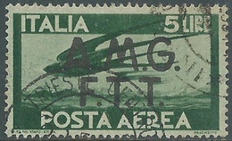 1947 TRIESTE A USATO POSTA AEREA DEMOCRATICA 5 LIRE - CZ34-10 - Airmail