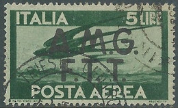 1947 TRIESTE A USATO POSTA AEREA DEMOCRATICA 5 LIRE - CZ34-10 - Poste Aérienne