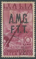 1947 TRIESTE A USATO POSTA AEREA RADIO 10 LIRE - CZ34-6 - Posta Aerea