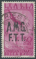 1947 TRIESTE A USATO POSTA AEREA RADIO 50 LIRE - CZ43-3 - Airmail