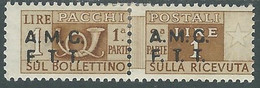 1947-48 TRIESTE A PACCHI POSTALI 1 LIRA MH * - CZ22-2 - Paquetes Postales/consigna