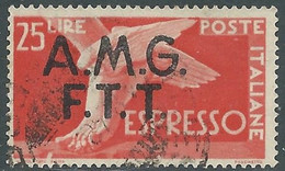 1947-48 TRIESTE A USATO ESPRESSO 25 LIRE - CZ34-6 - Poste Exprèsse