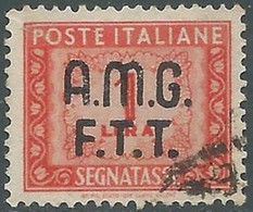 1947-49 TRIESTE A USATO SEGNATASSE 1 LIRA - RB18-6 - Segnatasse