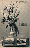 Souvenir - Un Bonjour D'Angers (Multivues) Vase Et Bouquet De Roses - Edition Artaud Et Nozais - Souvenir De...