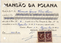 MANSÃO DA POLANA   0$30 +0$70 FISCAIS STAMPS - Cartas & Documentos