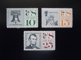 USA 1959-66 Air Mail Stamps Sc#c57-c59 Airplane Plane Statue Liberty Bell Abraham Lincoln Famous - 2b. 1941-1960 Ungebraucht