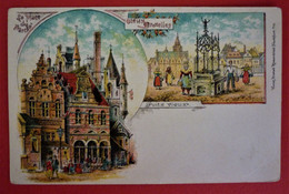 BELGIUM - BRUXELLES OLD LITHO - Marktpleinen, Pleinen