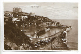 Real Photo Postcard, Cornwall, Newquay Harbour, Cliffs, Boats, Houses, Coastline. 1928. - Newquay