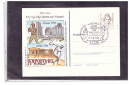 TEM13173 -  MUENCHEN  19,.4.1996  /  PRIVAT ENTIRE "100 JAHRE OLYMPISCHE SPIELE DER NEUZEIT" - Postales Privados - Usados