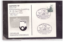 TEM13186 -   FRANKFURT  20.4.1989  /    NAPOSTA  '89 - Postales Privados - Usados