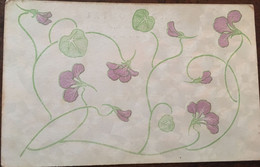 Cpa, Illustration Fleurs - Fond De Carte "poncé", écrite Vers 1910, Adressée Sous Pli à Le Bugue 24 Dordogne - Other & Unclassified