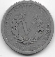 Etats Unis - 5 Cents 1900 - TB - 1883-1913: Liberty