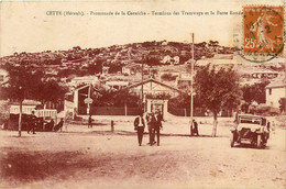 Cette * Sète * La Promenade De La Corniche * Terminus Des Tramway Et Butte Ronde * Automobile Voiture Ancienne * Dancing - Sete (Cette)