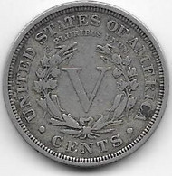 Etats Unis - 5 Cents 1909 - TTB - 1883-1913: Liberty