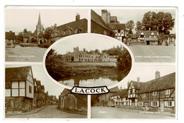 Ref 1452  - 1955 Real Photo Multiview Postcard - Lacock Wiltshire Postmark - Andere & Zonder Classificatie