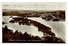 Ref 1452  - Real Photo Postcard - Bowness & Belle Isle From Furness Falls - Lake District - Andere & Zonder Classificatie