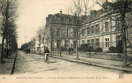 Illiers * école Primaire Supérieur Et Avenue De La Gare - Illiers-Combray