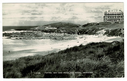 Ref 1453 - Real Photo Postcard - Fistral Bay & Headland Hotel Newquay - Cornwall - Newquay