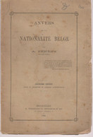 ANVERS Et Le Nationalité Belge   1882 - Autres & Non Classés