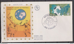 Monaco FDC World Cup Argentina 1978  Y1138 - Lettres & Documents