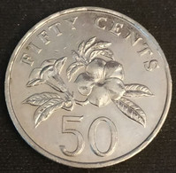 SINGAPOUR - SINGAPORE - 50 CENTS 1995 - KM 102 - ( Blason Bas ) - Singapour