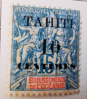 Tahiti - 1893 - Y&T N°33 - 10c. S. 15 C. Bleu /*/ - Tahiti