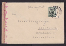 Slovakia: Cover To Germany, 1942, 1 Stamp, Censored, German Censor Tape, Cancel, World War 2, WW2 (traces Of Use) - Brieven En Documenten