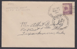 US Sc 739 - 1944 Vertical BISECT On Cover From Texarkana Ark Address Locally - Postal History