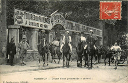 Robinson * Départ D'une Promenade à Cheval , AU NOUVEAU MANEGE Manège , PICARD Fils * Hippisme Haras Hippique - Le Plessis Robinson