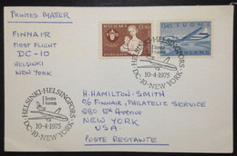 FINLAND, Circulated Card To New York, « Aviation », 1975 - Lettres & Documents