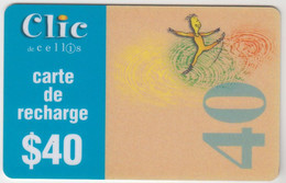 LEBANON - Dancer, Clic De Cellis Recharge Card 40$, Exp.date 31/10/99, Used - Libanon