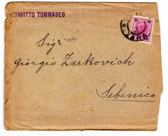 Croatia, Zadar, Zara; Letter Traveled To Sibenik, Sebenico; 1901  Convitto Tommaseo Cancel - Croacia
