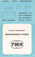 012090 "COMPAGNIA AEREA TWA - CARTA D'IMBARCO-BOARDING PASS - ECONOMUY NR. 440 23 DCA" ORIG. - Mondo