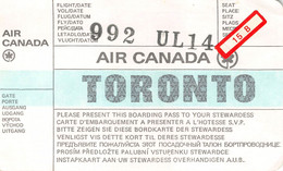 012092 "COMPAGNIA AEREA AIR CANADA GATE TORONTO - CARTA D'IMBARCO-BOARDING PASS - NR. 992 UL14" ORIG. - Welt