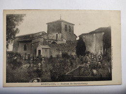 Cpa, Trés Belle Vue, MONTLUEL, Ain, Ruines Saint Barthélemy - Montluel