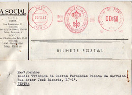 - PORTUGAL -BILHETE POSTAL - INTEIRE STATIONERY- A SOCIAL - Máquinas Franqueo (EMA)