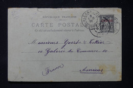 ALEXANDRIE - Entier Postal Type Sage Surchargé De Alexandrie Pour Yvert Et Tellier à Amiens En 1901 - L 86300 - Cartas & Documentos