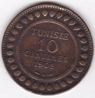 Protectorat Français 10 Centimes 1908 A, En Bronze, Lec#101 - Tunesië