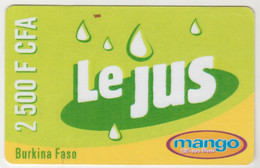 BURKINA FASO - Le Jus, Mango Prepaid Card 2500 F CFA, Exp.date 12/05/05, Used - Burkina Faso