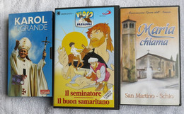 N° 3 VHS - MARIA CHIAMA - IL SEMINATORE E IL BUON SAMARITANO - KAROL IL GRANDE - - Children & Family