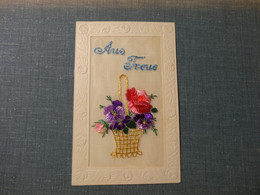 Delcampe - Stickerei Prägekarte - "Aus Treue" (3845) - Sonstige & Ohne Zuordnung